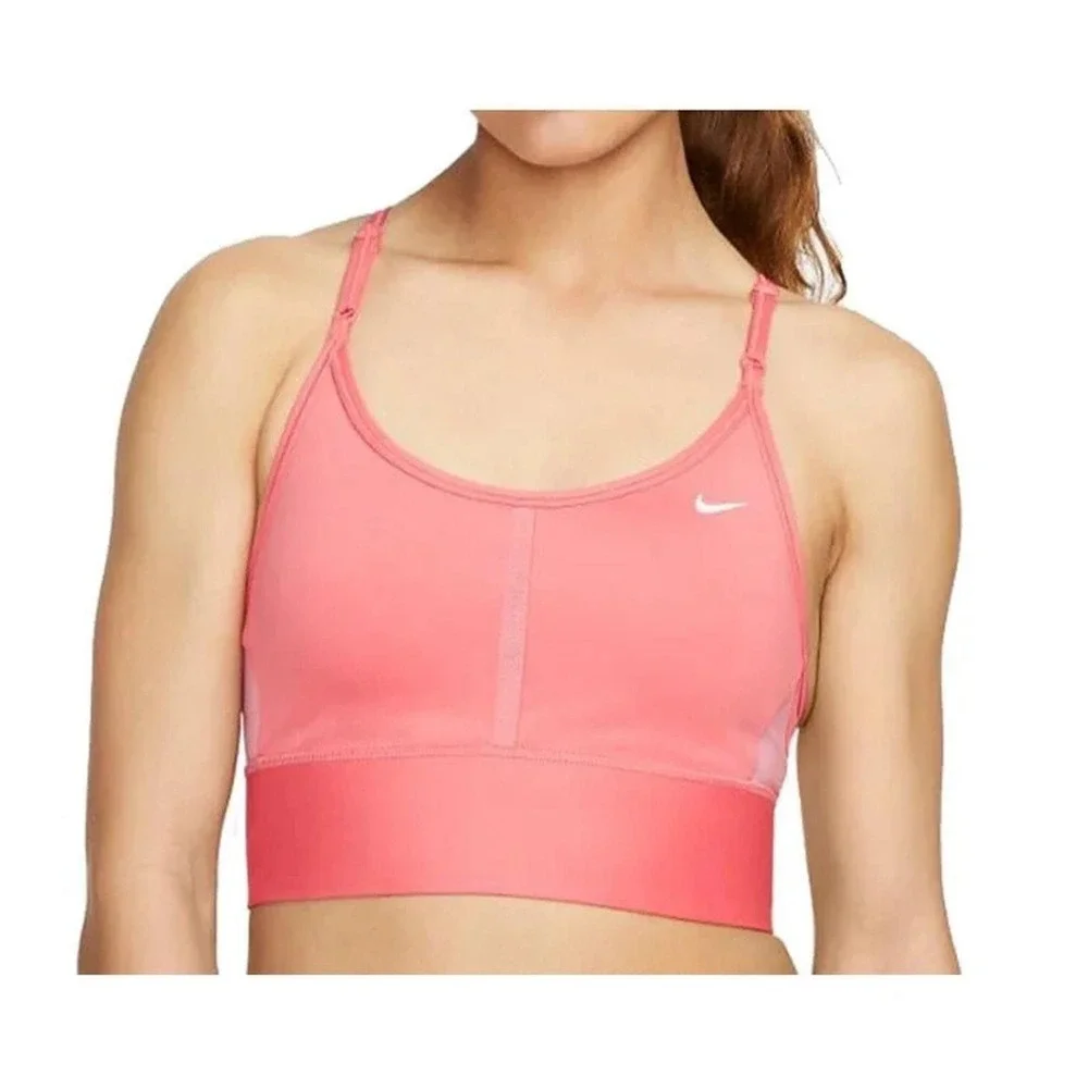 Nike Womens Indy Light-Support Padded Longline Sports Bra Pink Small CZ4441-622